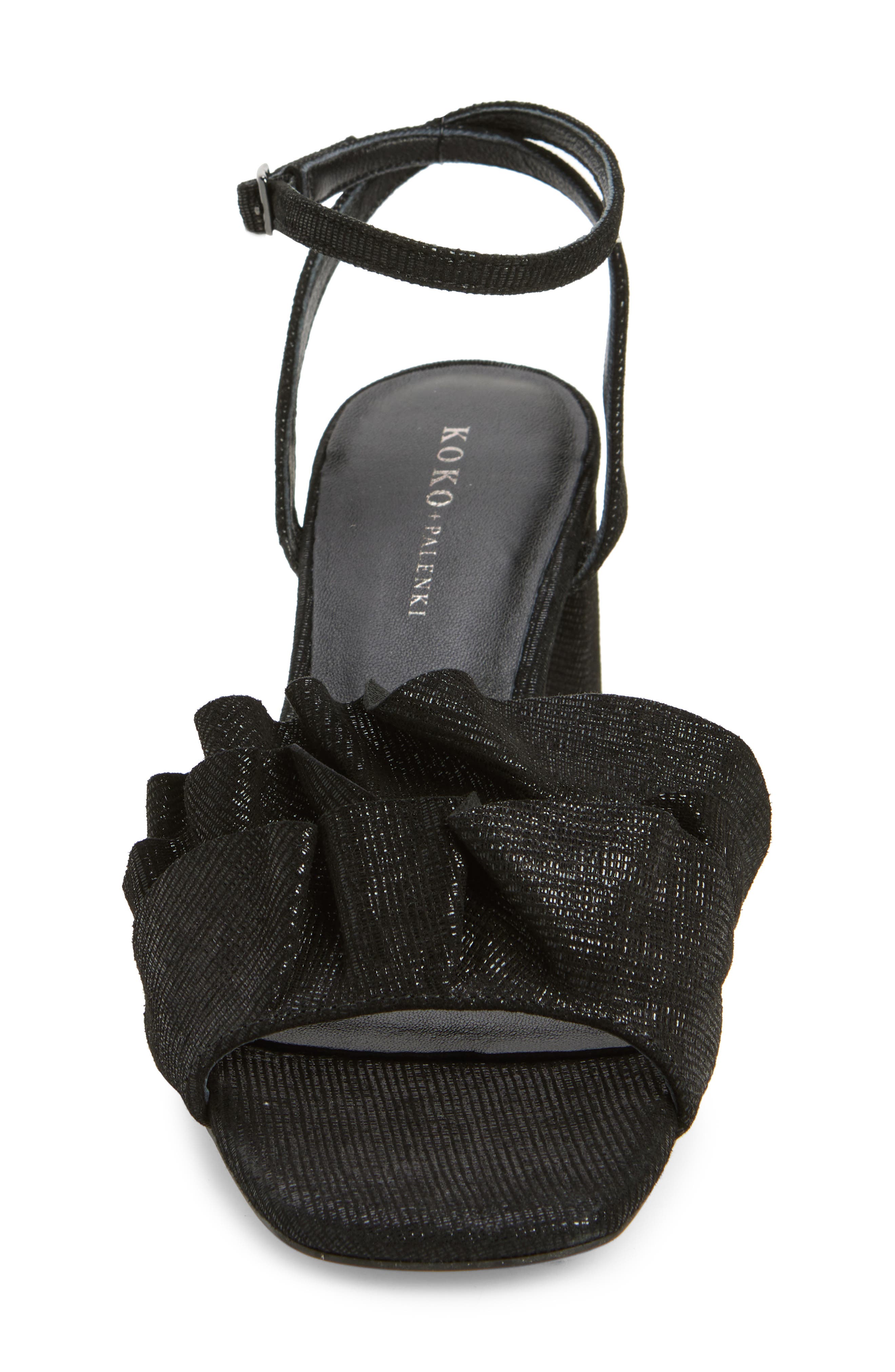KOKO + PALENKI Serenity Square Toe Sandal, Alternate, color, Black Metallic Leather