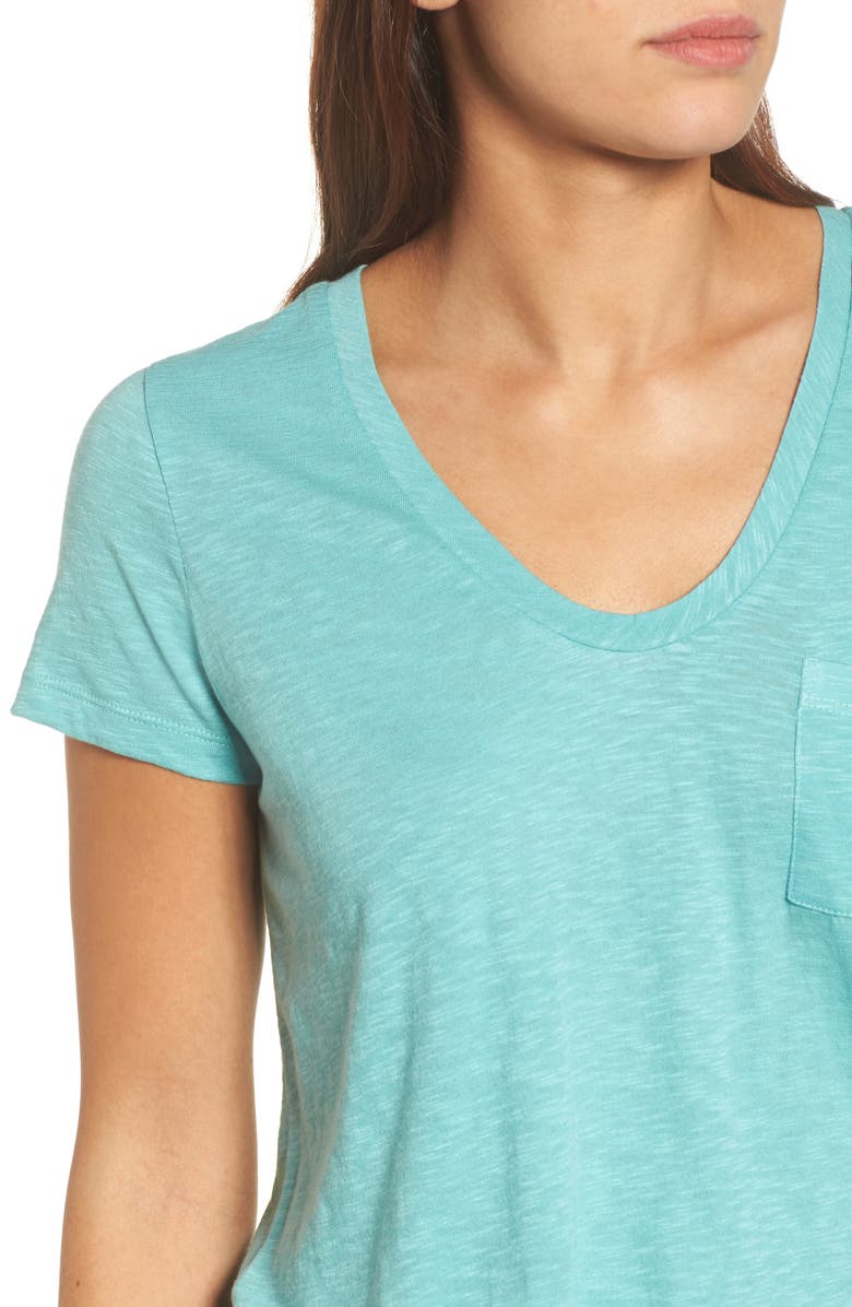 Caslon<sup>®</sup> U-Neck T-Shirt, Alternate, color, Green Agate