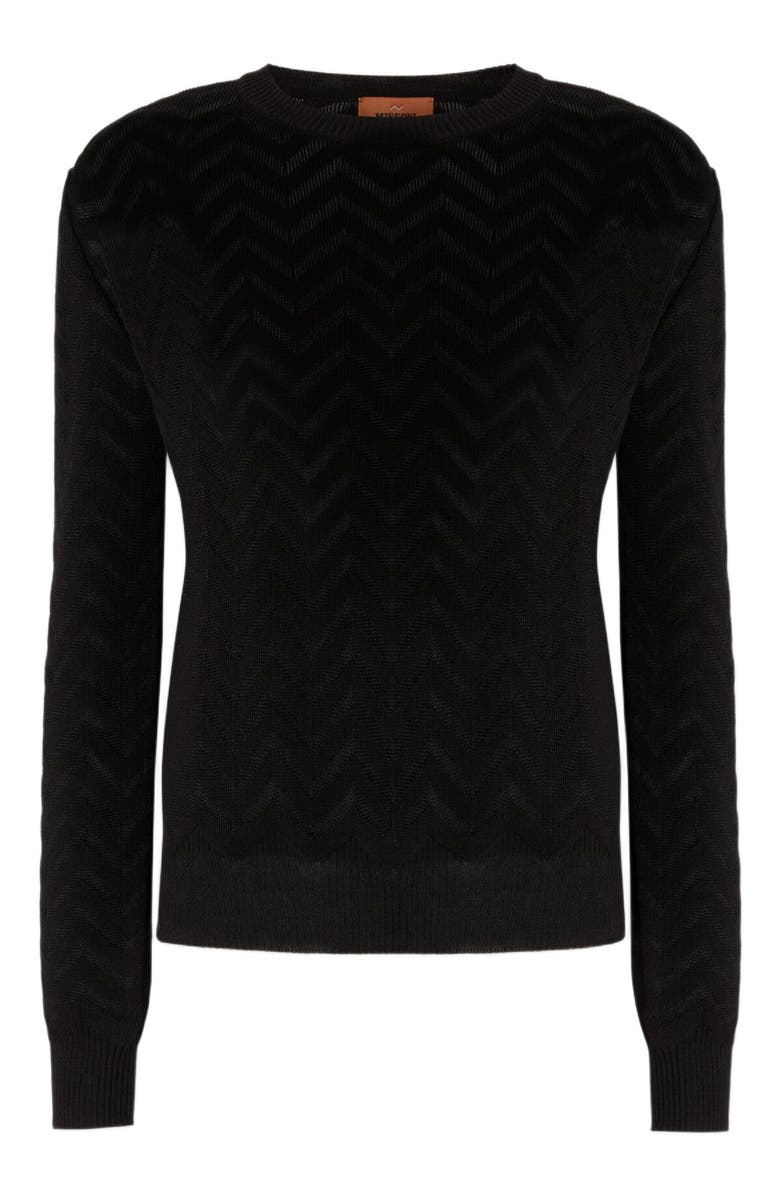 Missoni Tone-on-tone Chevron Crewneck Sweater, Alternate, color, 