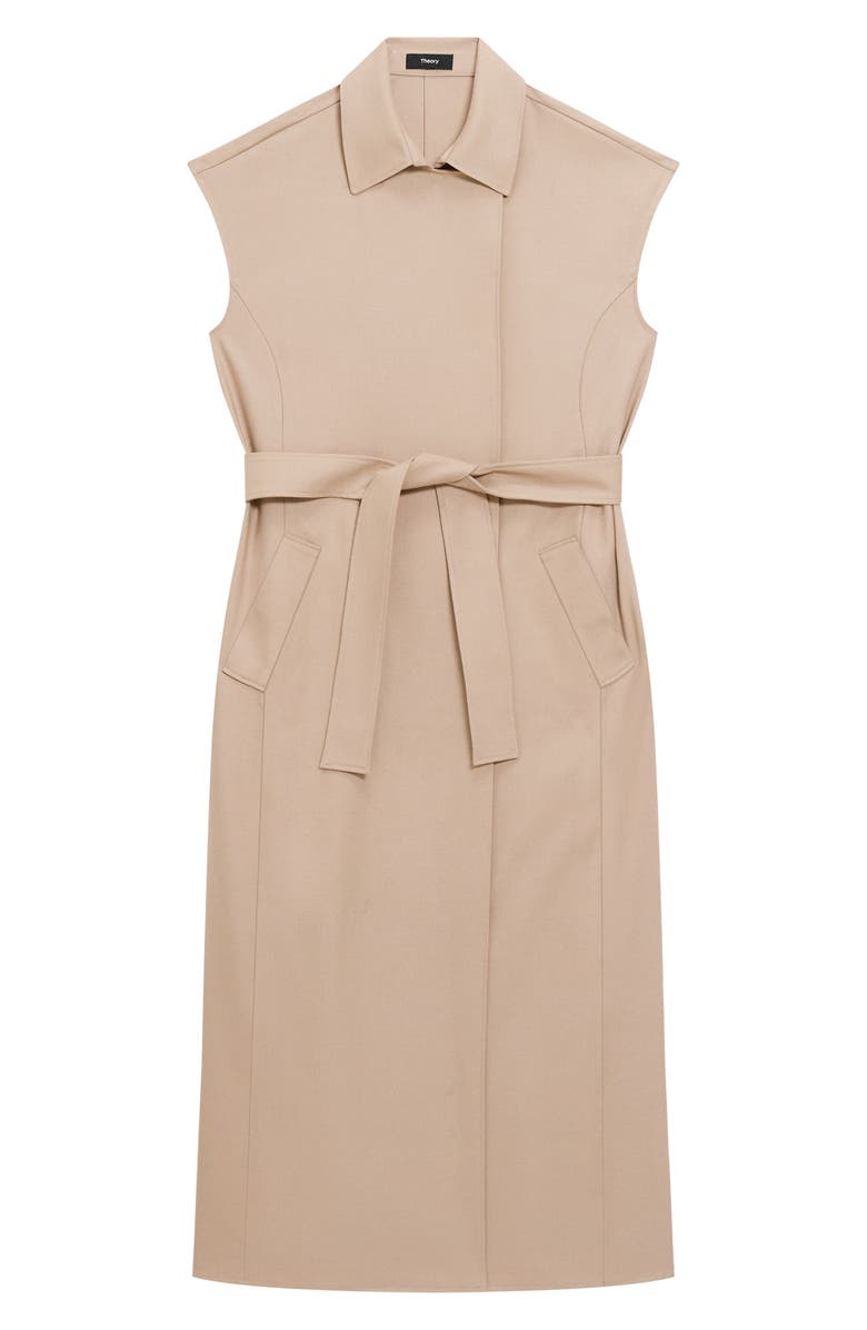 Theory Dolman Sleeve Trench Coat Midi Dress, Alternate, color, New Camel