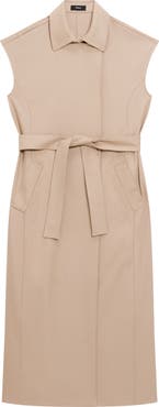 Theory Dolman Sleeve Trench Coat Midi Dress