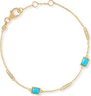 Astley Clarke Gold Aurora Ridge Green Chalcedony Station Bracelet