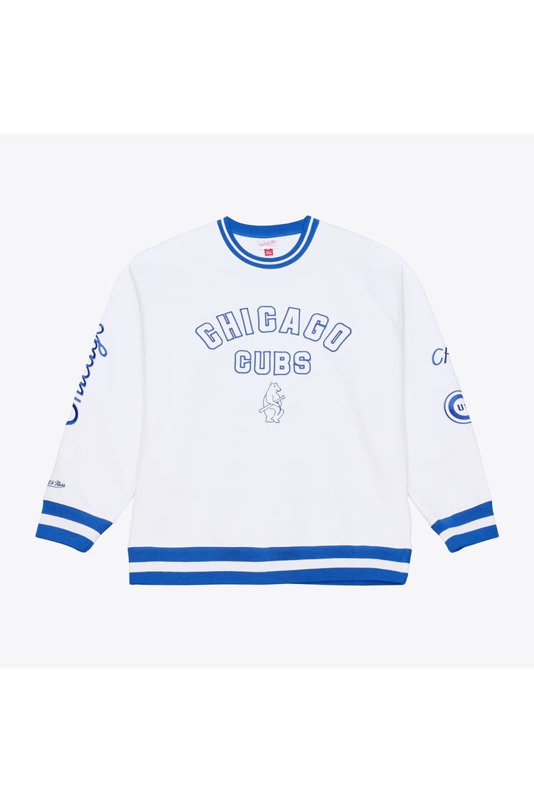 Men's Mitchell & Ness  White Chicago Cubs Arctic Fleece Sweatshirt, Main, color, White