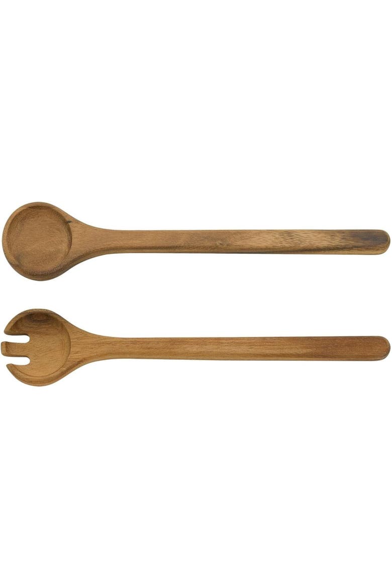 Acacia Wood 2 Piece Salad Serving Utensil Set, Alternate, color, Brown