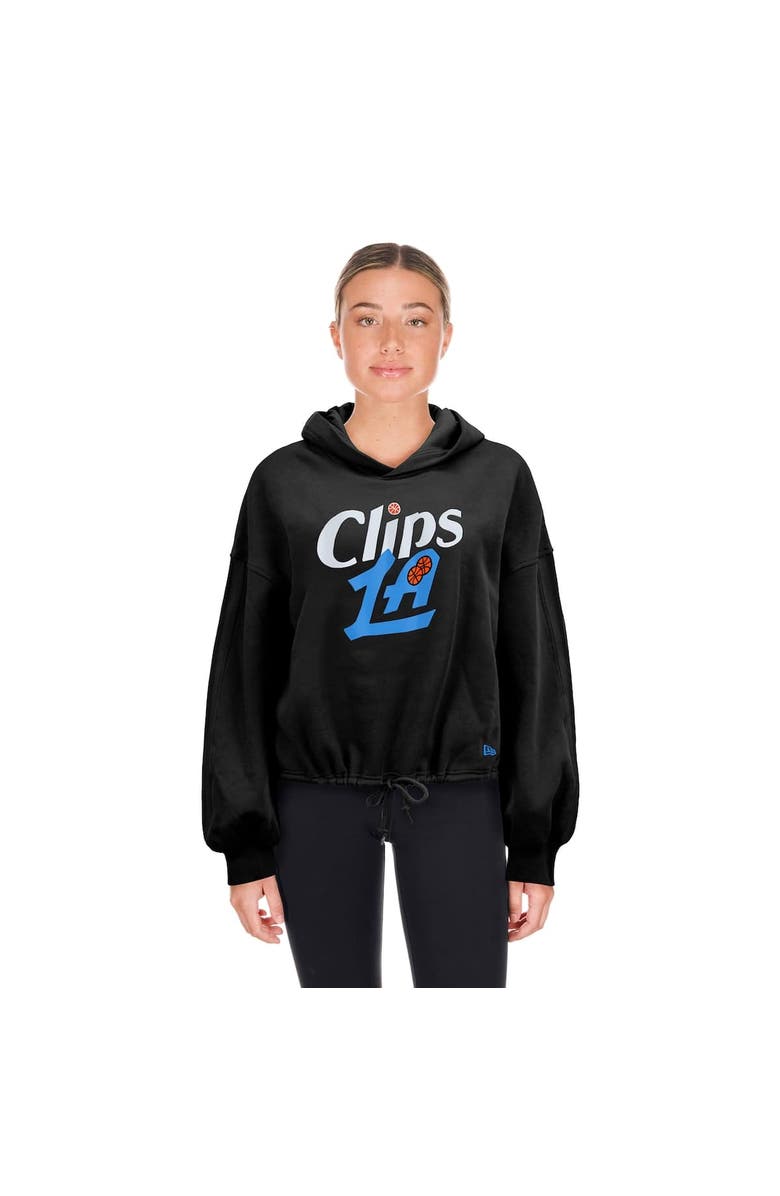 New Era Women's New Era Black LA Clippers 2024/25 City Edition Cropped Pullover Hoodie, Alternate, color, 