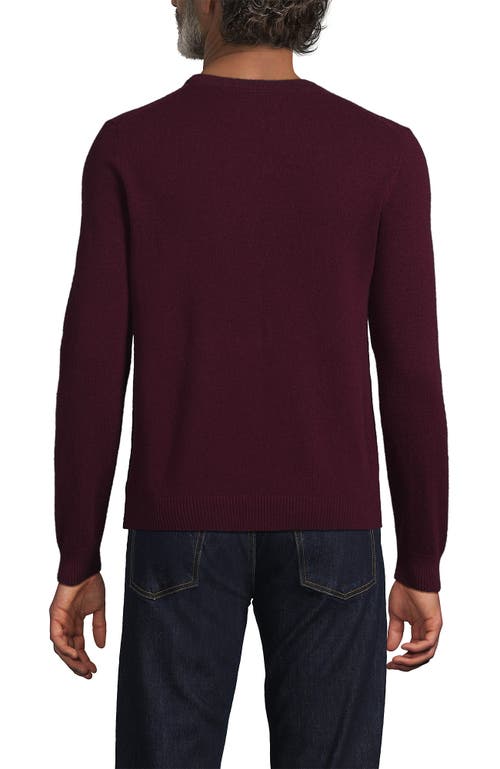 Lands' End Fine Gauge Cashmere V-neck Sweater In Burgundy