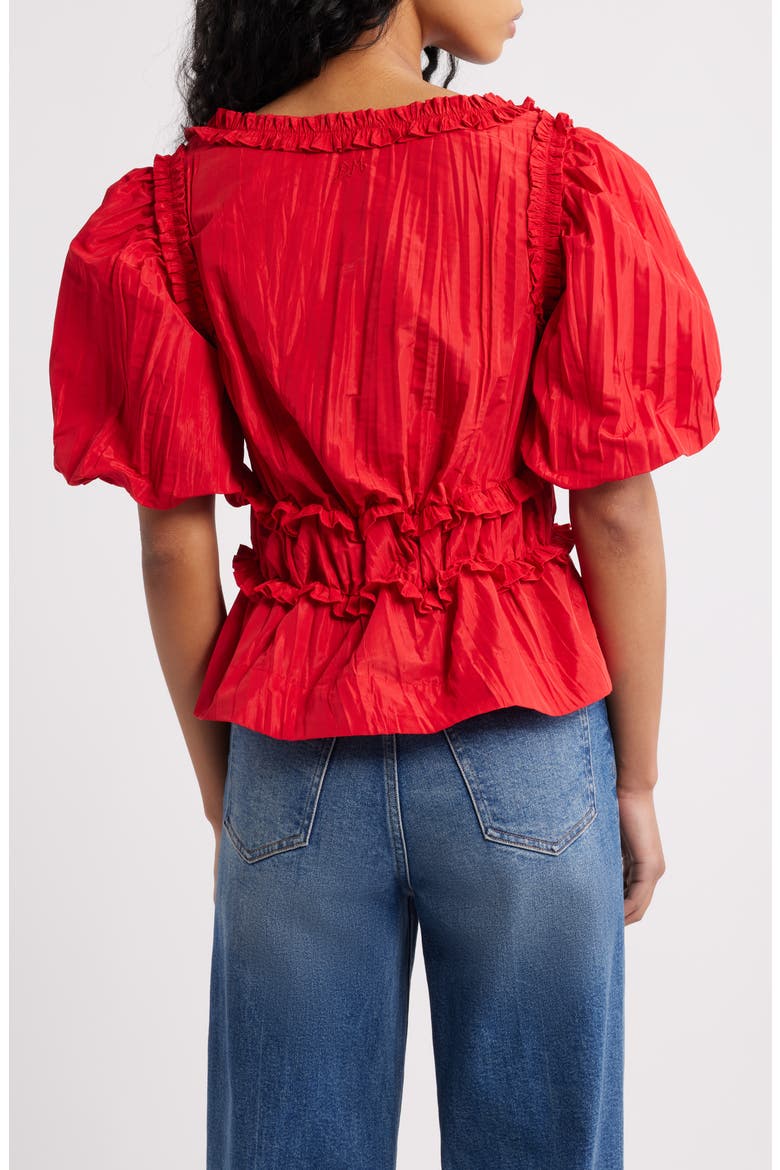Everly Ruffled Peplum Top, Alternate, color, RED