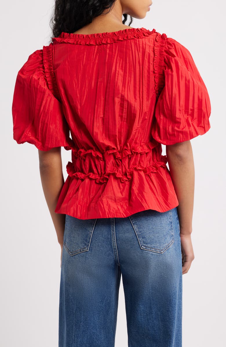 Damson Madder Everly Ruffled Peplum Top, Alternate, color, Red