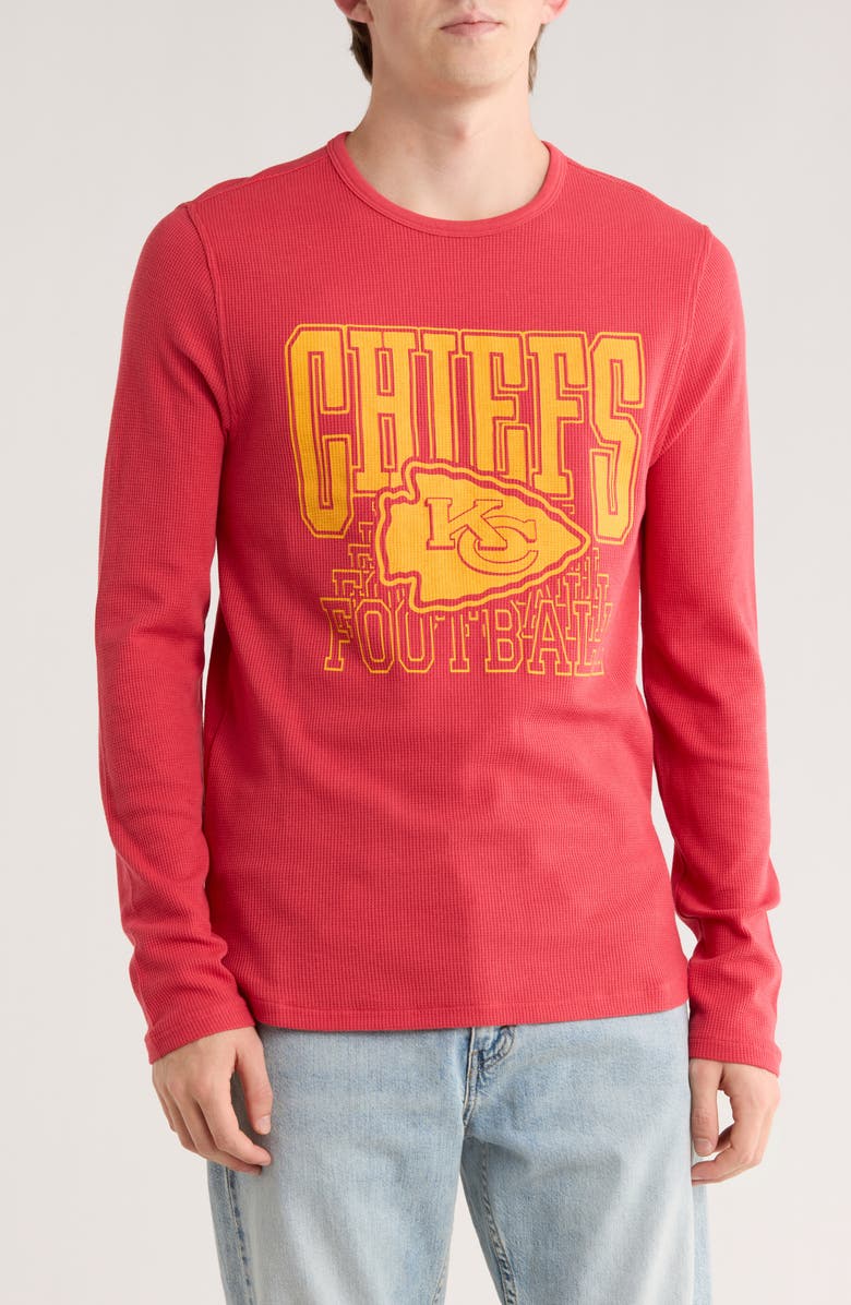 Junk Food Chiefs Long Sleeve Thermal Graphic T-Shirt, Main, color, Licorice