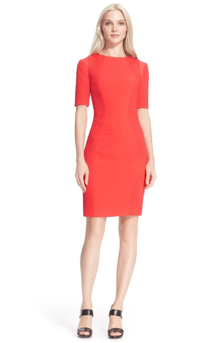 Ted Baker London 'Abrial' Mesh Panel Body-Con Dress, Main, color, 