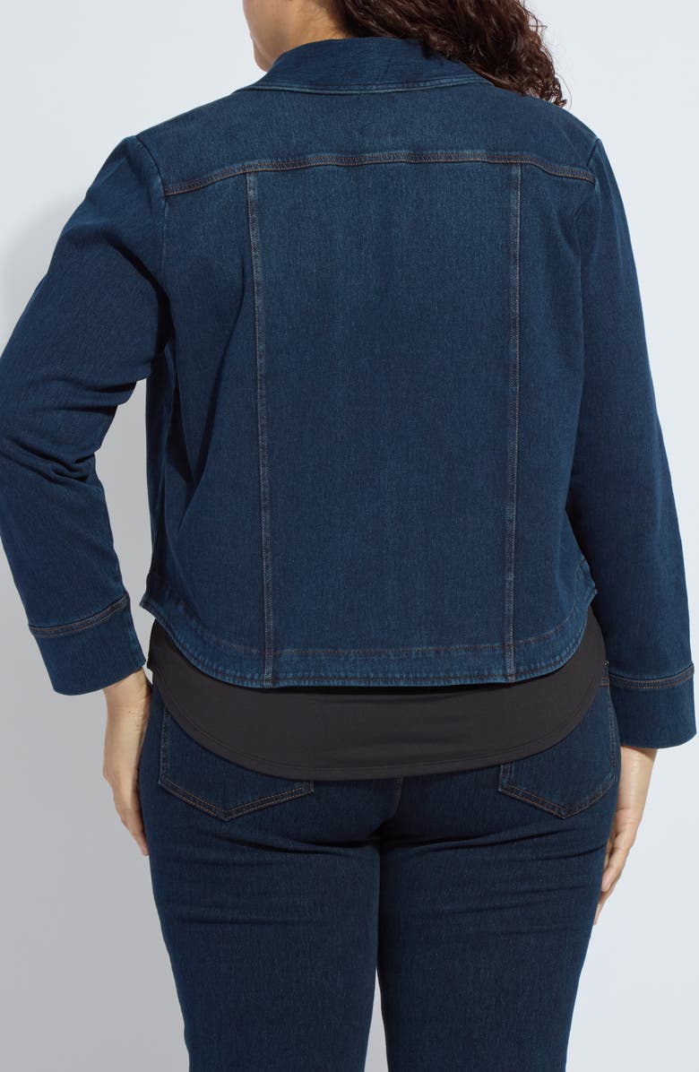 Lysse Curve Hem Denim Jacket, Alternate, color, Indigo