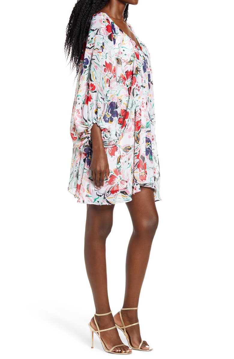Socialite Floral Print Long Sleeve Minidress, Alternate, color, 
