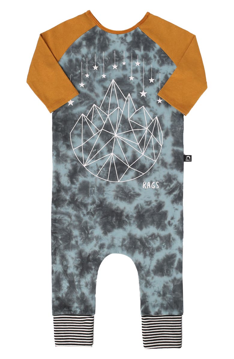 RAGS TO RACHES Geo Star Acid Wash Romper, Main, color,