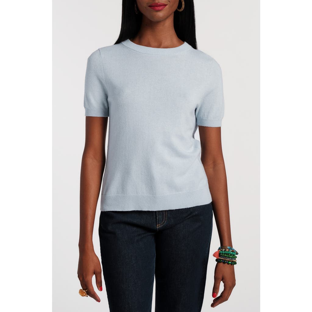 Frances Valentine Jo Knit T Wool/cotton/cashmere Blend In Blue