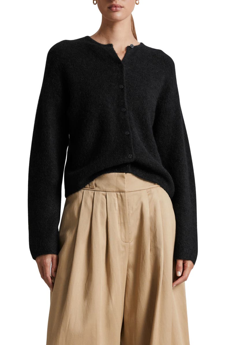 & Other Stories Alpaca Blend Cardigan, Main, color, Black Dark