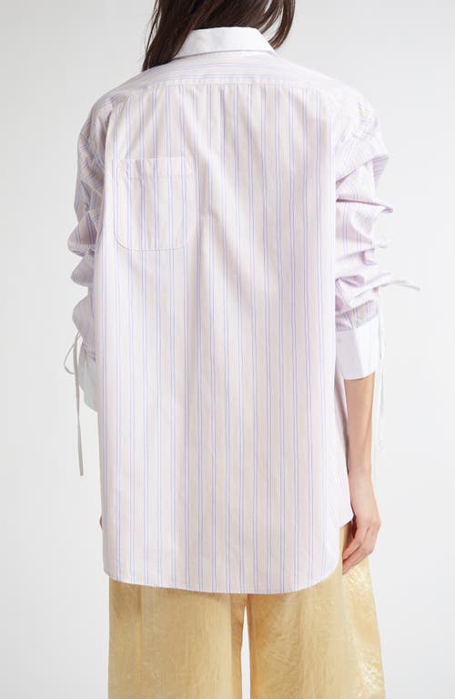 JULIE KEGELS JULIE KEGELS CELESTE REVERSED STRIPE COTTON POPLIN BUTTON-UP SHIRT 