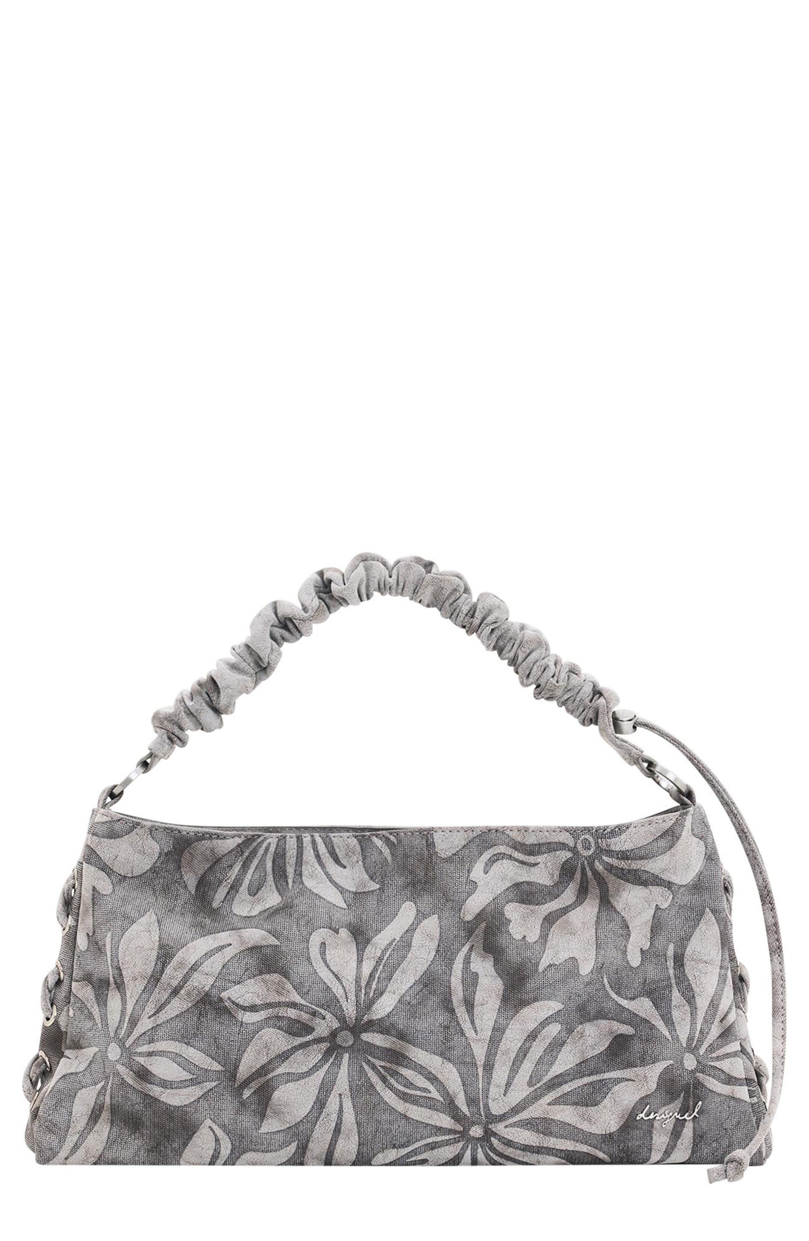 Desigual Floral Ruched Strap Shoulder Bag, Main, color, 