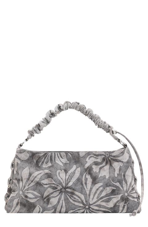 Floral Ruched Strap Shoulder Bag