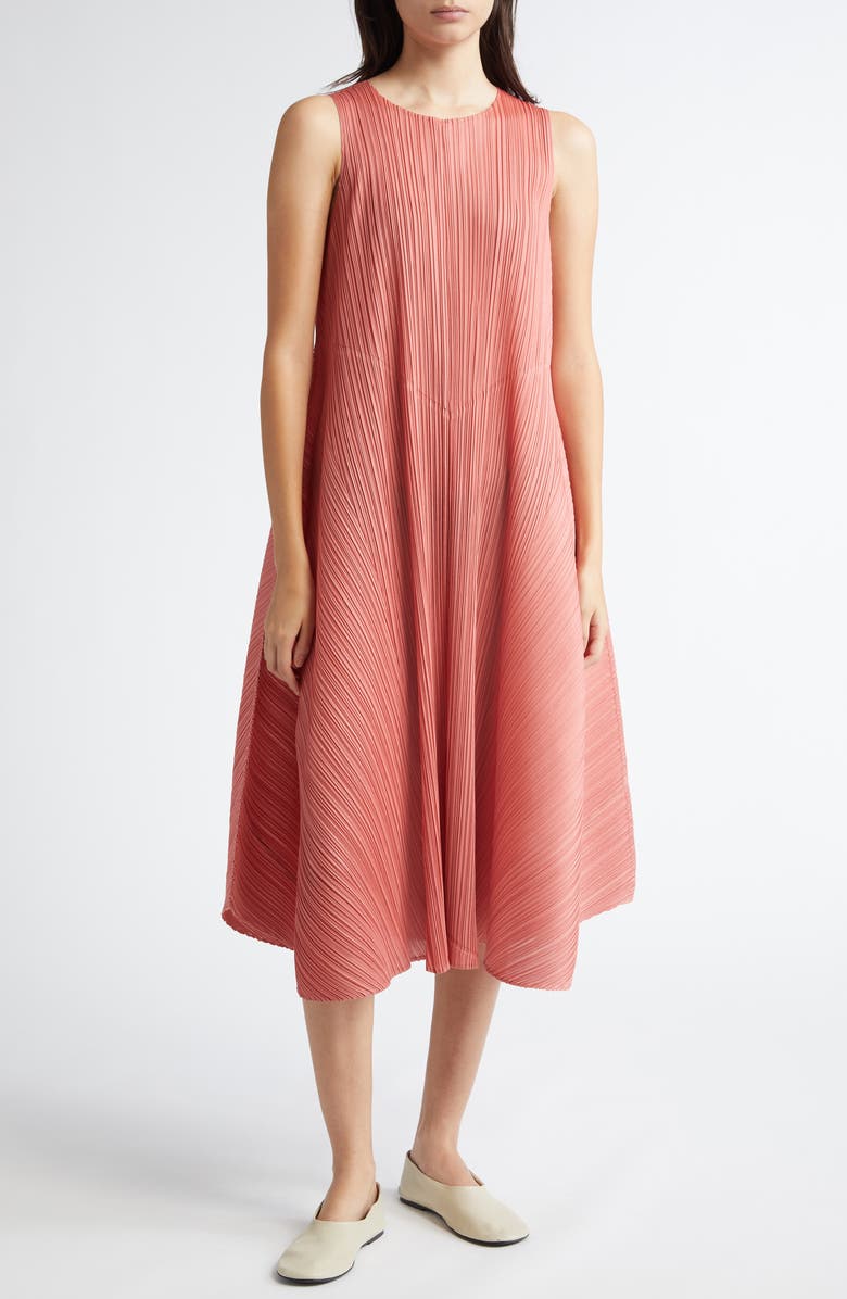Pleats Please Issey Miyake Solar Flare Pleated A-Line Dress, Main, color, 