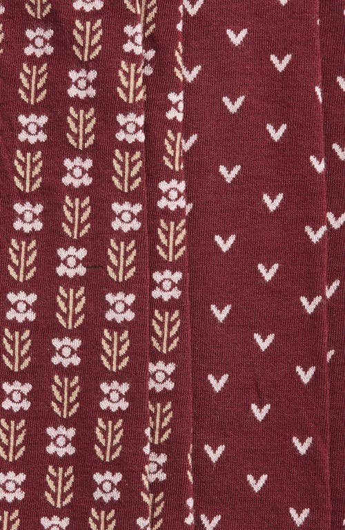 Oroblu Joyful Assorted 2-pack Crew Socks In Burgundy