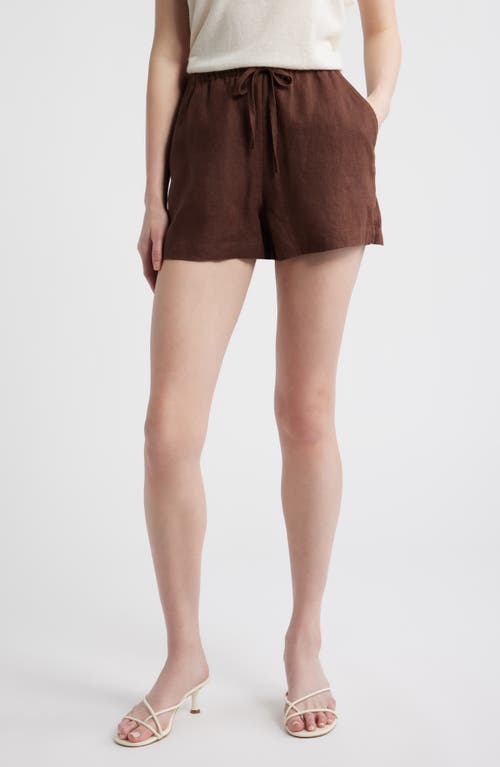 Rails Jenner Linen Drawstring Shorts In Brown