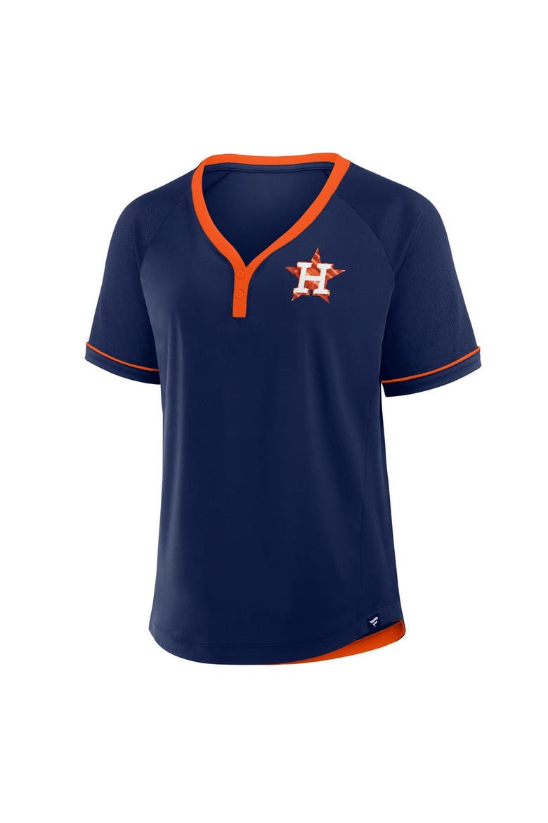 Women's Fanatics Navy Houston Astros League Diva Star Raglan V-Neck T-Shirt, Alternate, color, Navy