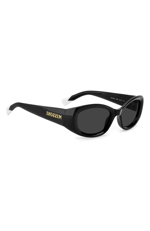 Missoni Rectangular Acetate Sunglasses In Black/grey