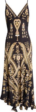 Camilla Frill Hem Bias Cut Silk Crêpe de Chine Slip Dress