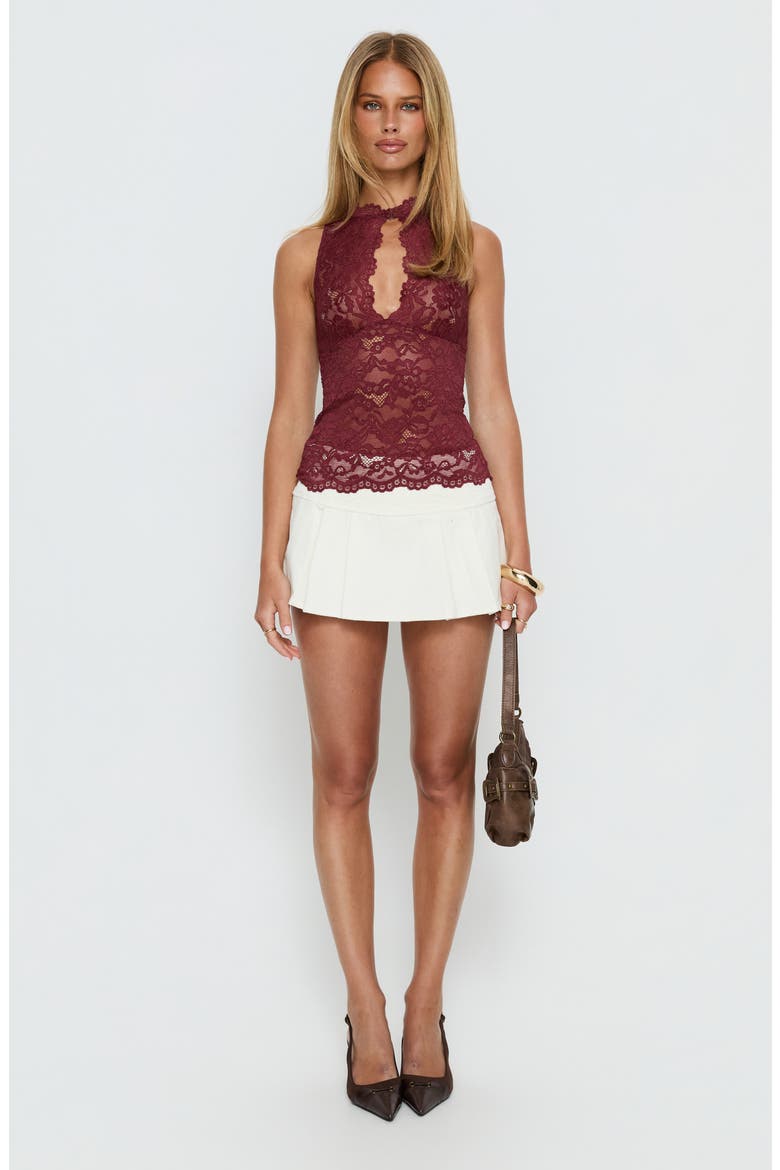 Quinbie Lace Sleeveless Top, Alternate, color, BURGUNDY