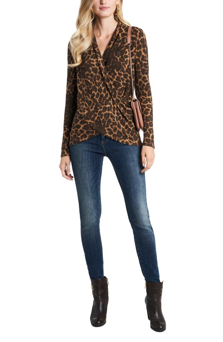 1.STATE Luxe Animal Print Surplice Knit Top, Alternate, color, 
