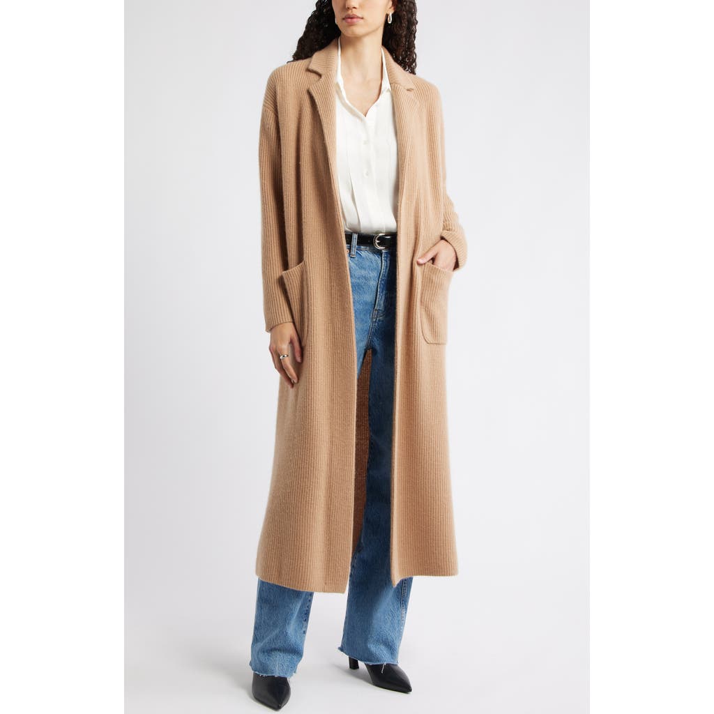 Nordstrom Wool & Cashmere Longline Cardigan In Brown