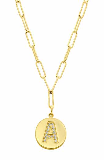 Adornia 14K Gold Plated Pavé Initial Pendant Necklace
