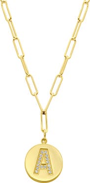 Adornia 14K Gold Plated Pavé Initial Pendant Necklace