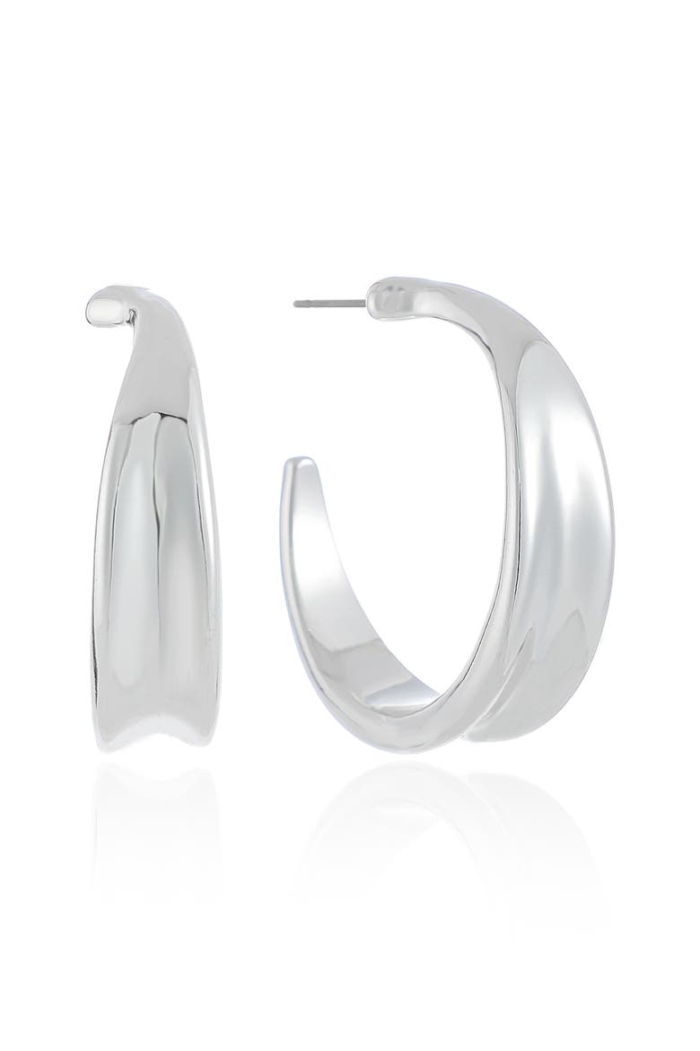 Simple Hoop Earrings, Main, color, SILVER