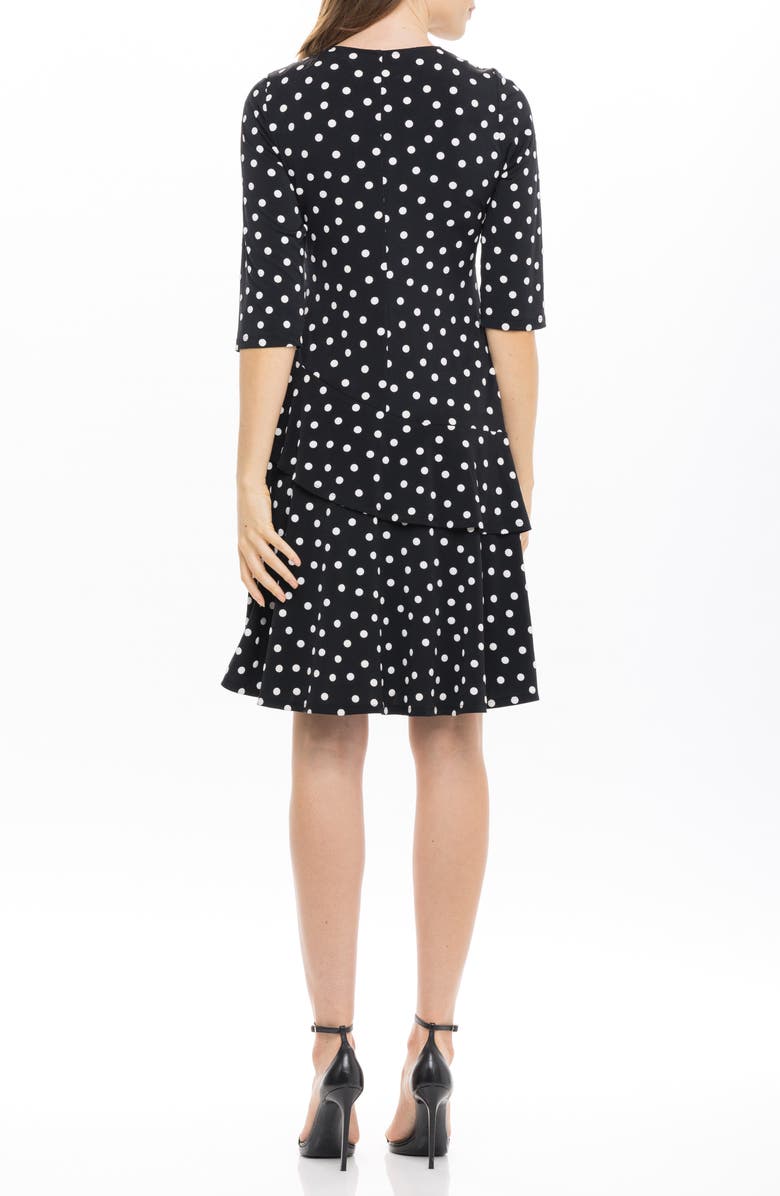 Robbie Bee Polka Dot Faux Wrap Dress, Alternate, color,