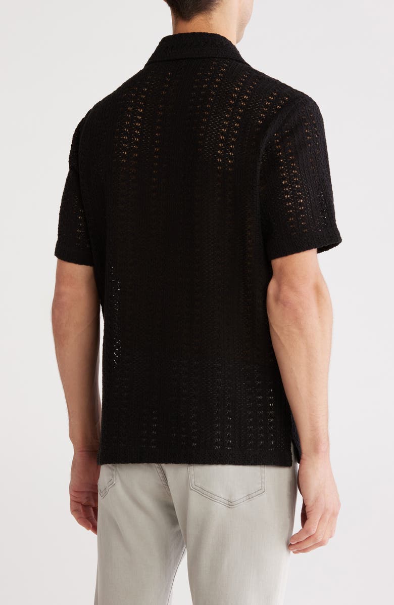 TRUTH Open Knit Button-Up Cuban Shirt, Alternate, color, 