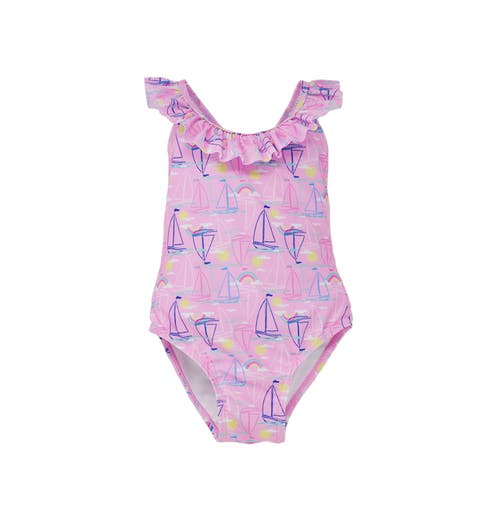 Flap Happy Upf 50+ Mindy Crossback Swimsuit For Girls In Sail Away
