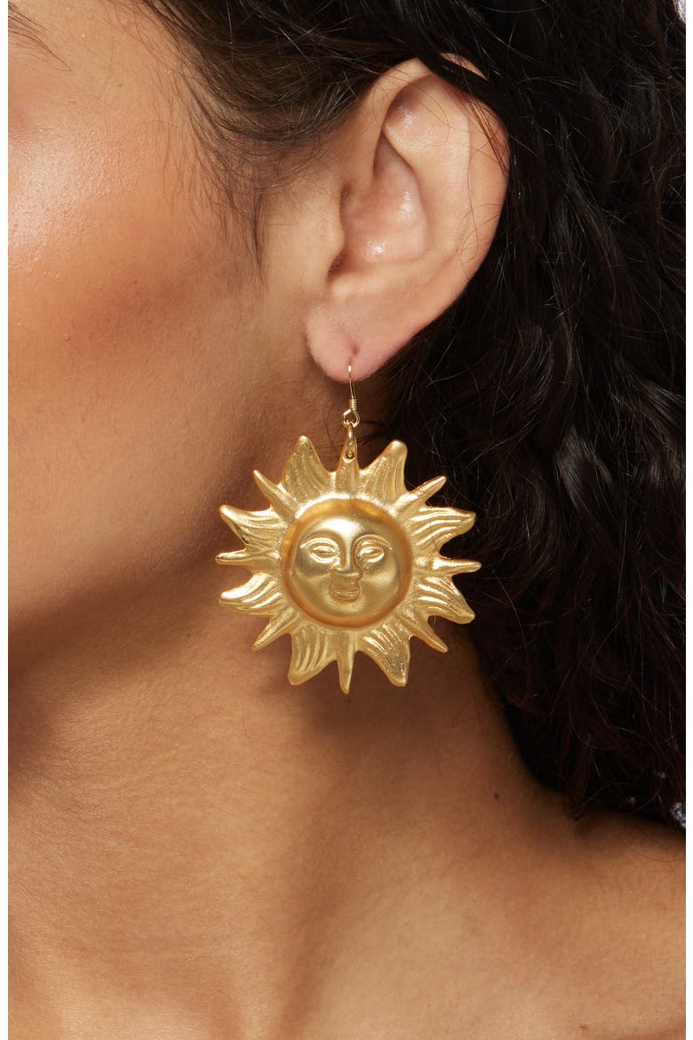 Sun Drop Earrings, Alternate, color, GOLD