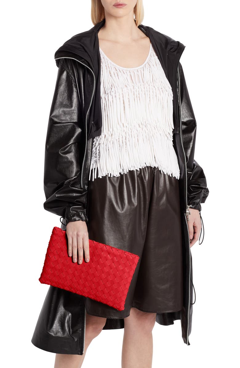 Bottega Veneta Intrecciato Leather Pouch, Alternate, color,