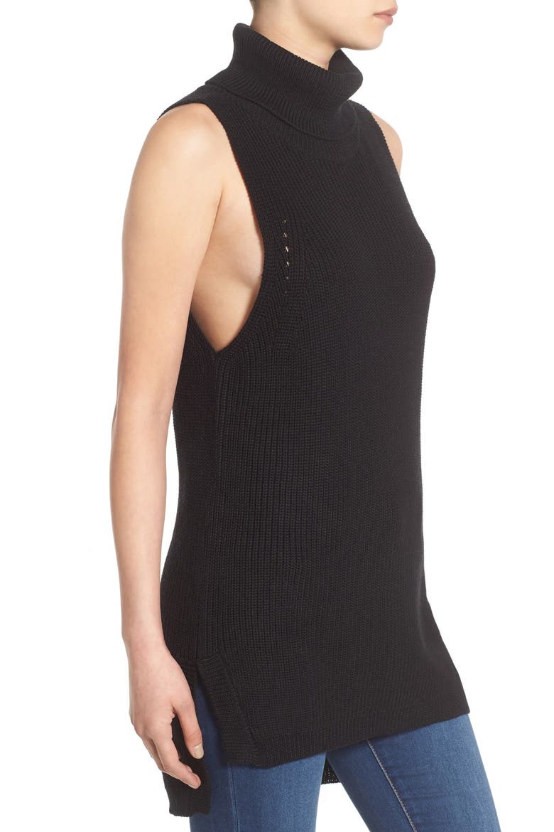 Sleeveless Turtleneck Sweater, Alternate, color, BLACK