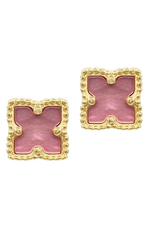 Flower Mother of Pearl Stud Earrings