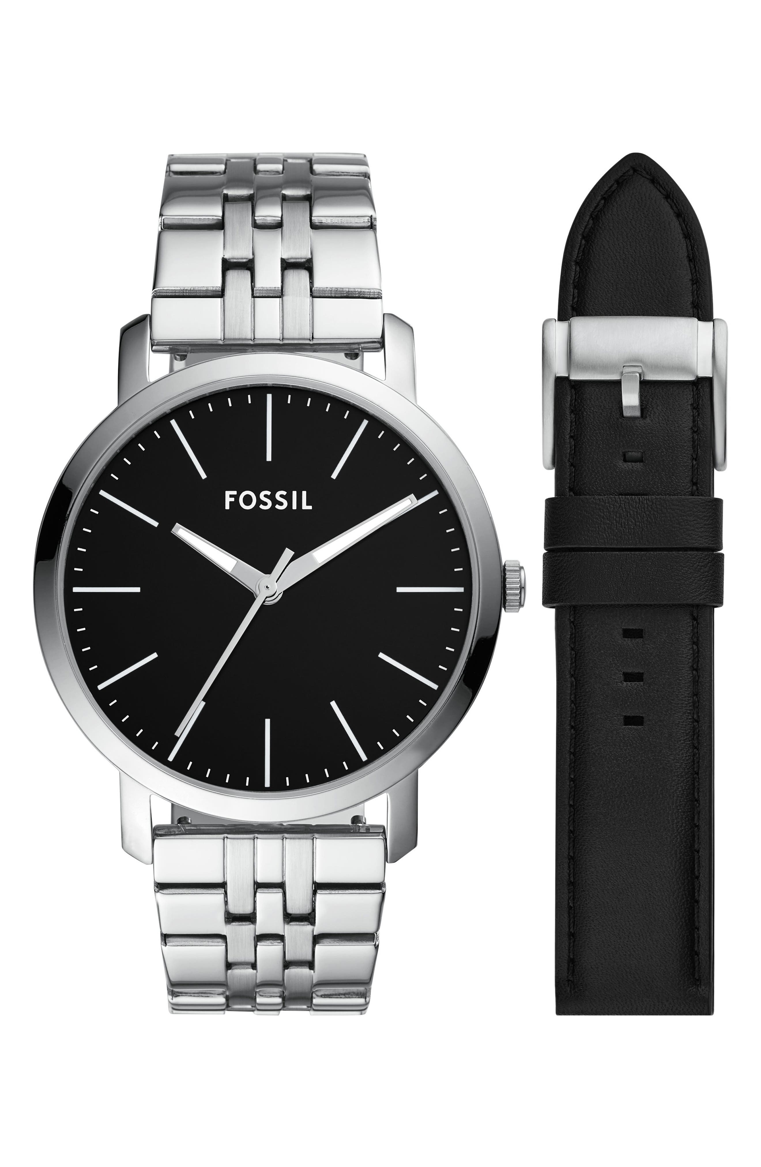 Fossil Luther Three-Hand Interchangeable Strap Gift Set
