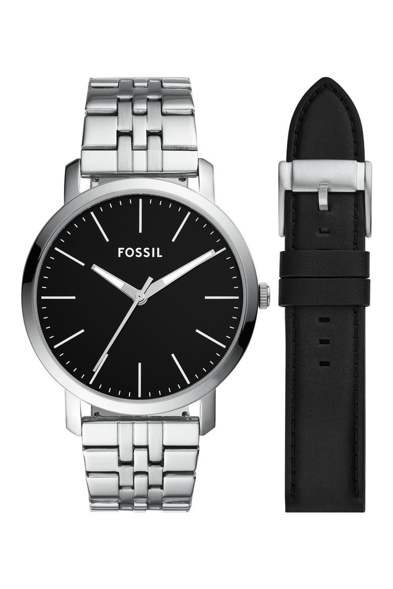 Luther Three-Hand Interchangeable Strap Gift Set, Main, color, SILVER