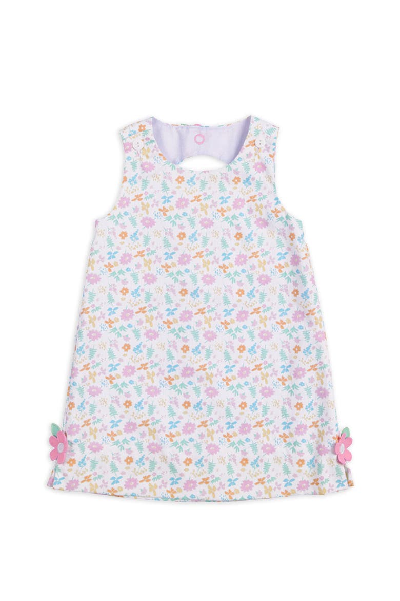 Printed Pique Dress With Flowers, Main, color, White / Multicolor