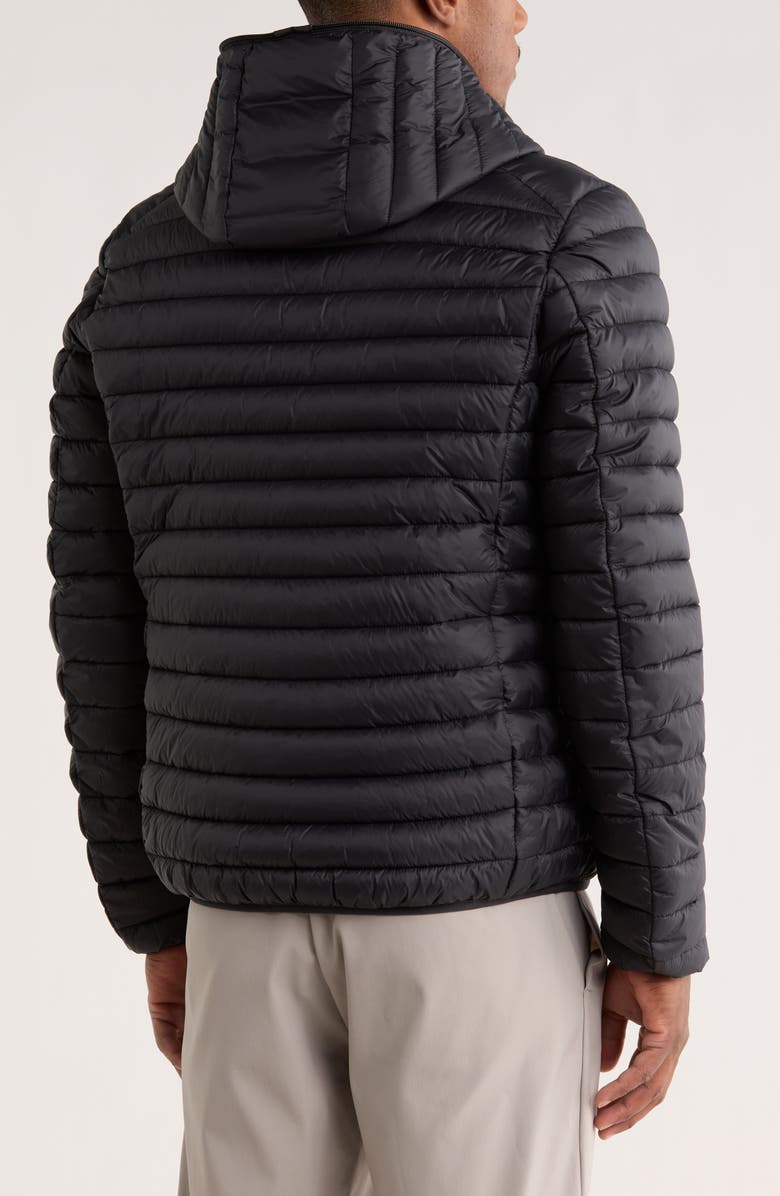 Save The Duck Daniele Water Resistant Hooded Puffer Jacket, Alternate, color, Black