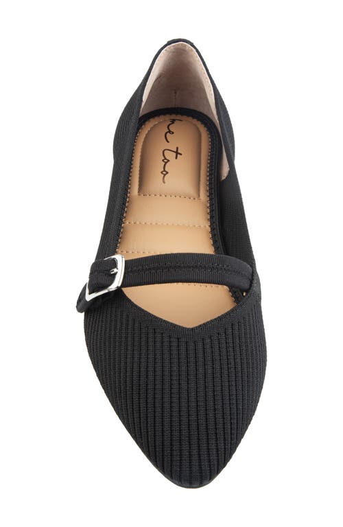 Me Too Glory Rib Knit Mary Jane Flat In Black