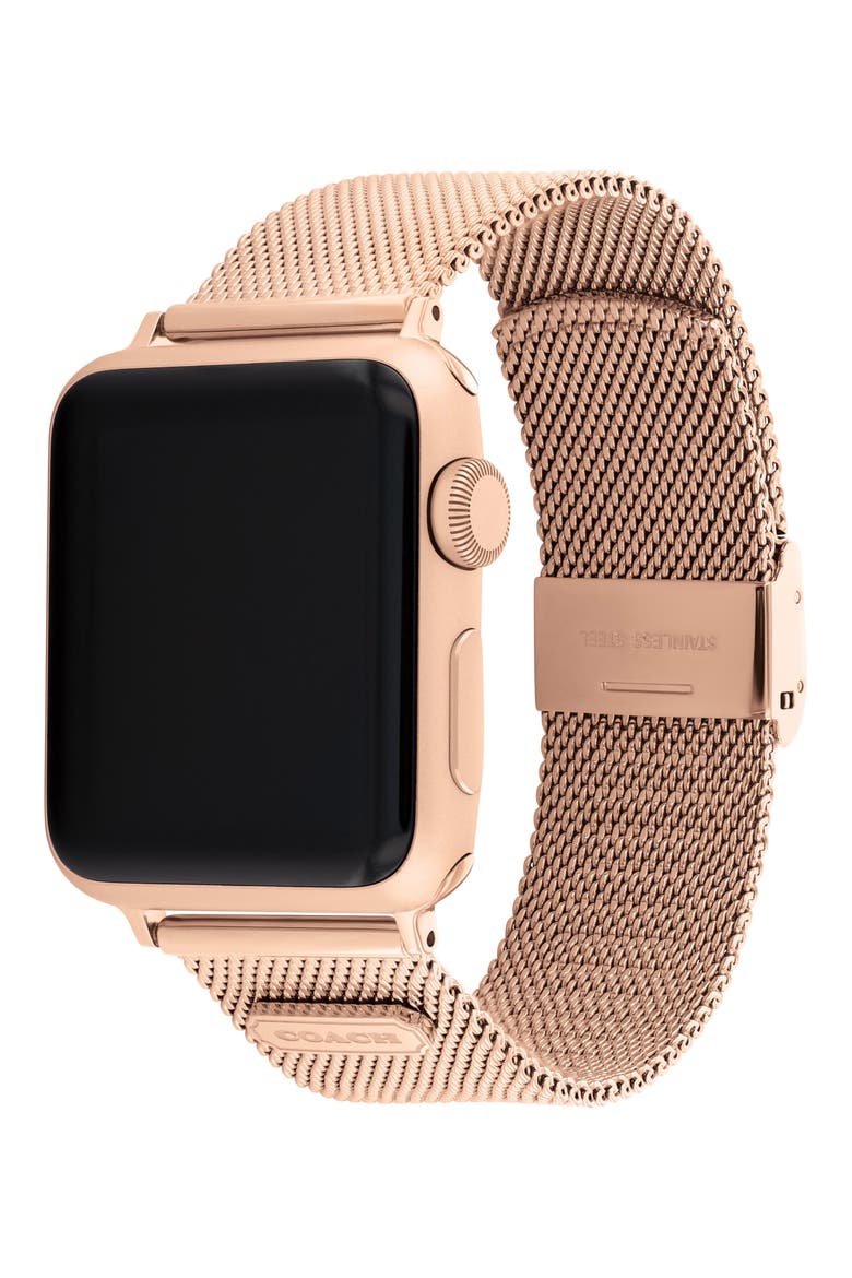 Mesh Apple Watch® Watchband, Alternate, color, ROSE GOLD