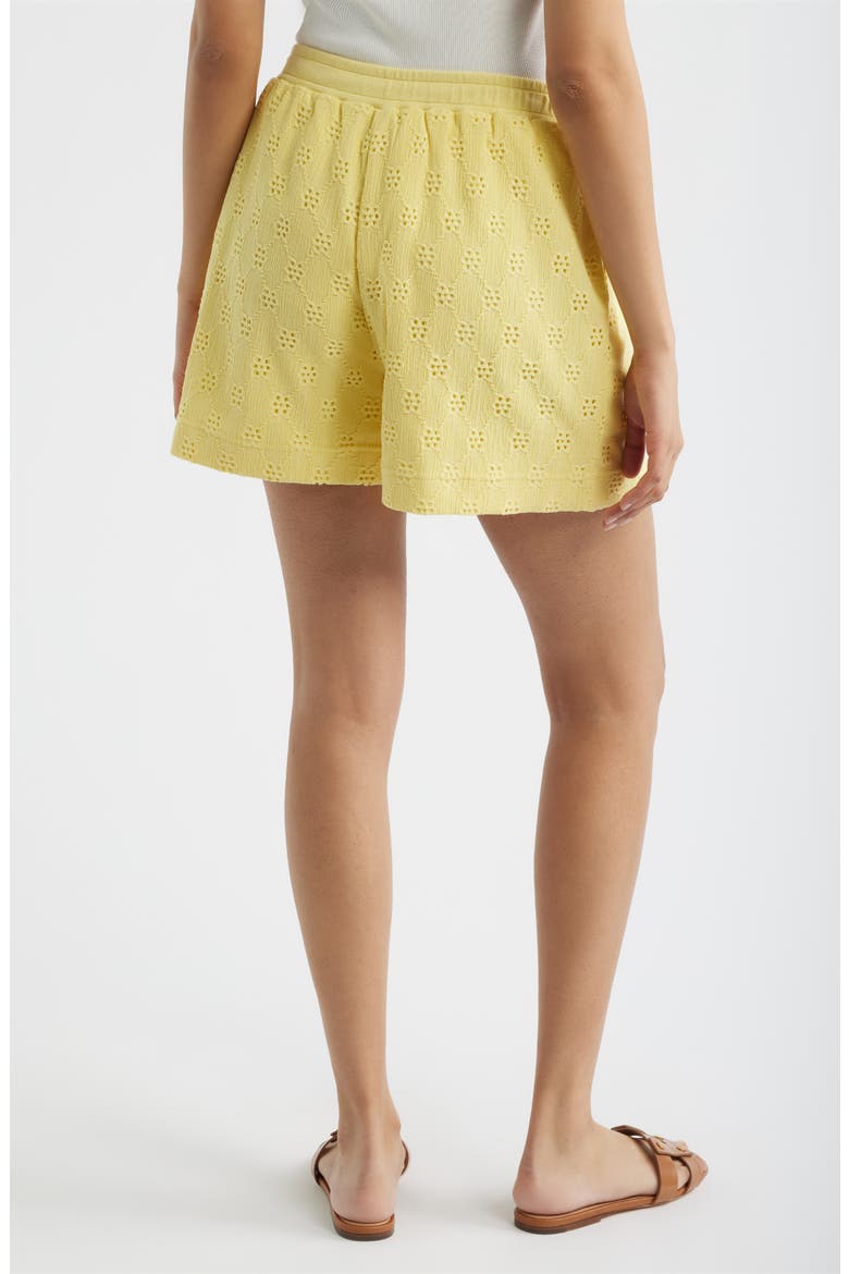 Eyelet Drawstring Shorts, Alternate, color, SUNSHINE