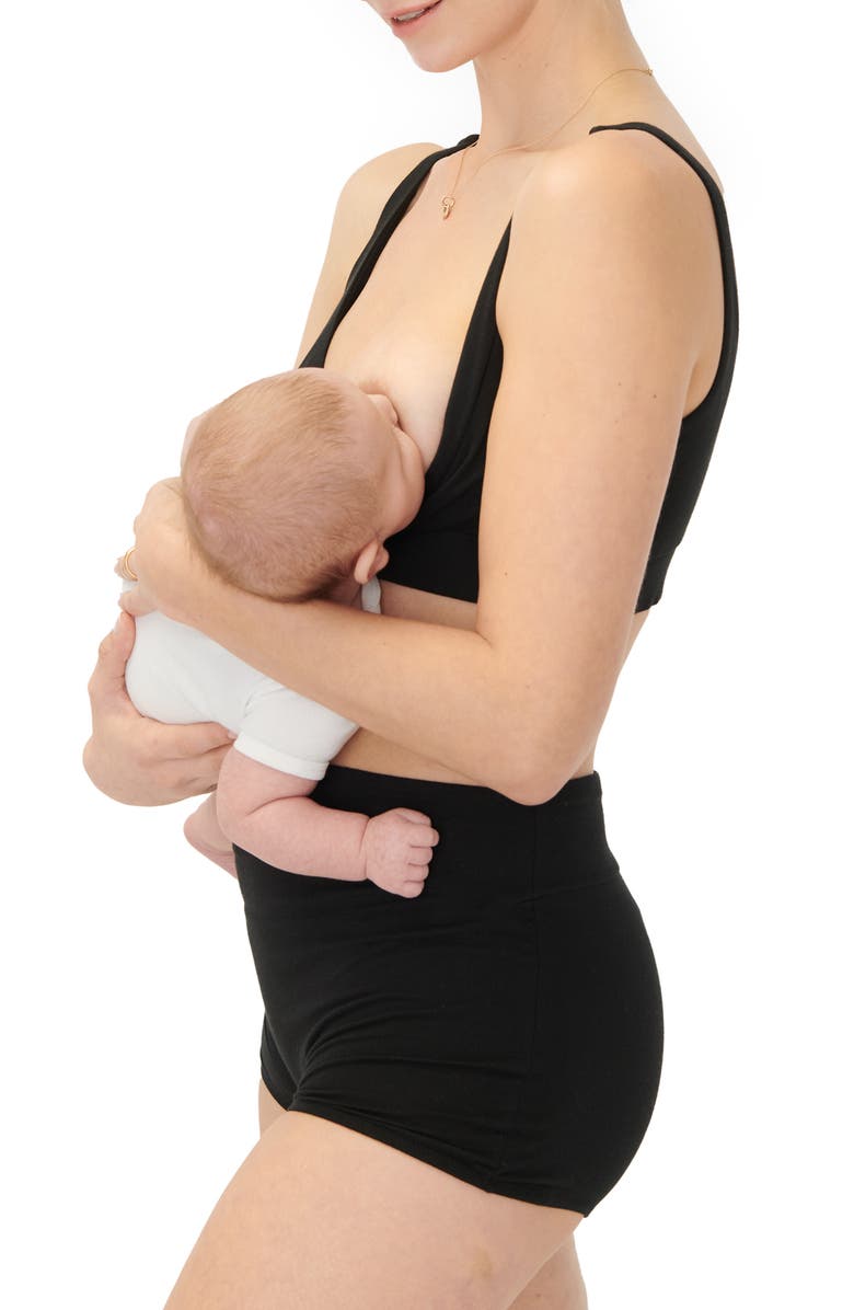 HATCH Crossover Pima Cotton Blend Nursing Bra, Alternate, color, Black