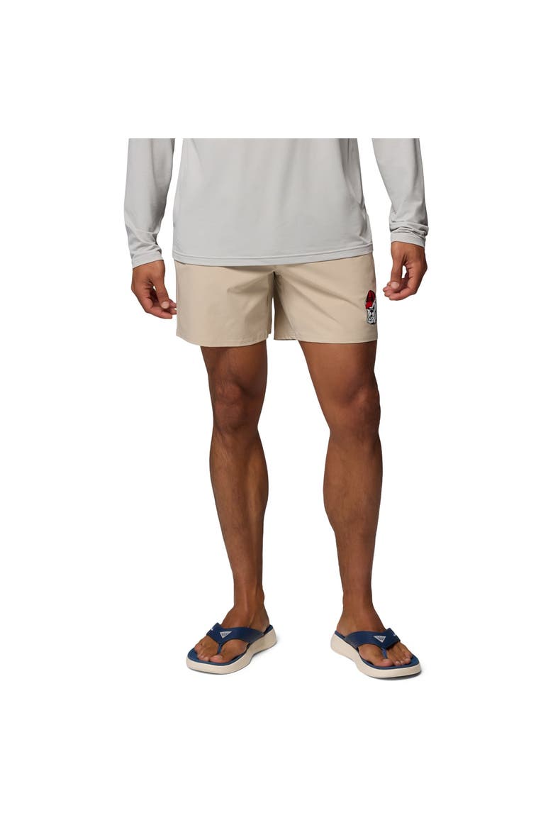 Men's Columbia  Natural Georgia Bulldogs PFG Terminal Roamer™ Omni-Shade™ Stretch Shorts, Main, color, Natural